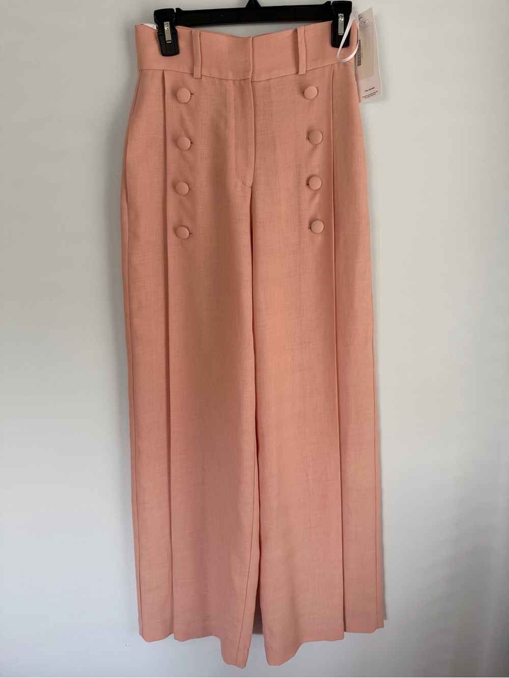 Materiel Tbilisi Pink Wide Leg Pants M 6 Sailor Button High Waist Trouser Luxury